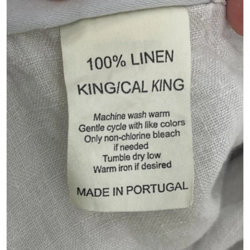 Parachute Linen Top Sheet Fog Gray King Cal King Flat